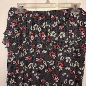 Strapless floral crop top
